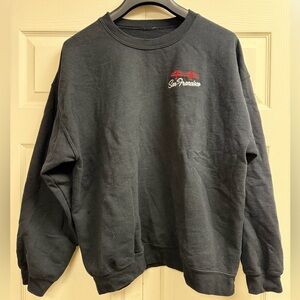 San Francisco Oversized Black Embodied Fleece Sweatshirt XXL 26” Chest